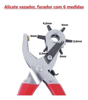 Imagem de Kit 3 Alicates Para Furar E Aplicar Ilhós E Botão Metal