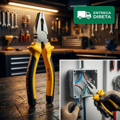 Imagem de Kit 3 Alicates Universais 8 Pol Aço Forte - Kit Atacado Profissional Reforçado (Envio 24h)