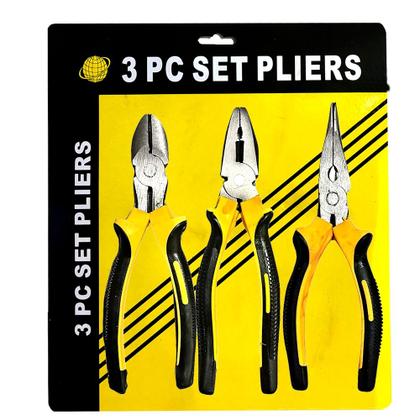 Imagem de Kit 3 Alicates Universal 8” Alicate Corte e Alicate de Bico