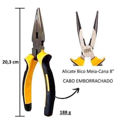 Imagem de Kit 3 Alicates Universal 8” Alicate Corte e Alicate de Bico