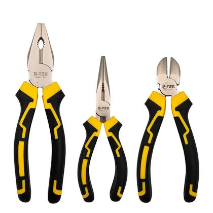 Imagem de Kit 3 Alicates - Universal, Bico e Corte Diagonal B-Tek