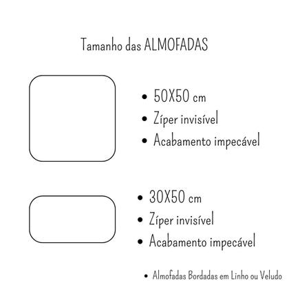 Imagem de Kit 3 Almofadas Bordadas em Veludo Creme - Rubi