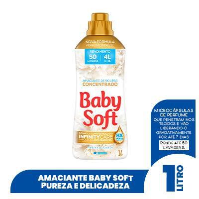 Kit 3 Amaciantes Concentrado Baby Soft Pureza e Delicadeza 1l Imagem de Kit 3 Amaciantes Concentrado Baby Soft Pureza e Delicadeza 1l