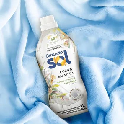 Imagem de Kit 3 Amaciantes Concentrado Girando Sol Coco E Baunilha 1l
