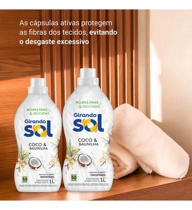 Imagem de Kit 3 Amaciantes Concentrado Girando Sol Coco E Baunilha 1l
