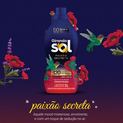 Imagem de Kit 3 Amaciantes Concentrado Girando Sol Paixão Secreta 1l