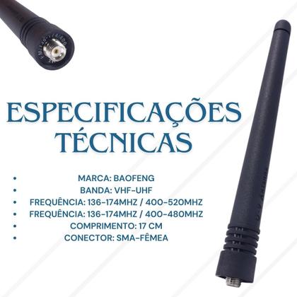 Imagem de Kit 3 Antena Dual Orignal Para Radio Baofeng BM77  777s UV-6R