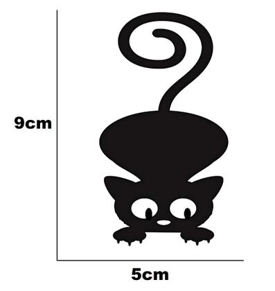 Imagem de kit 3 Aplique Adesivo para Interruptor Gatinho 5x9cm MDF 3MM Decoração c/ fita dupla face