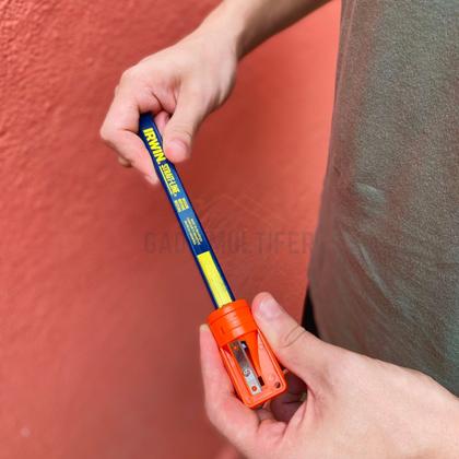 Imagem de Kit 3 Apontador Lápis Carpinteiro Encaixe Duplo Quadrado Pedreiro Marceneiro Gesseiro Profissional