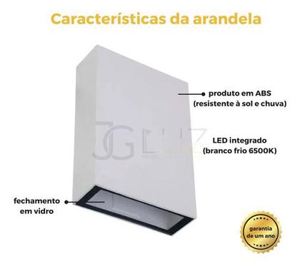 Imagem de Kit 3 Arandela Blindada Efeito 2 Fachos Duplo Led 4w 3000k 