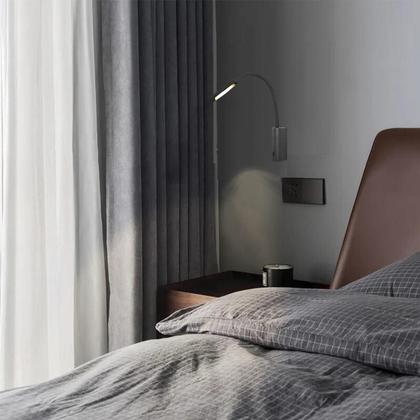 Imagem de Kit 3 Arandela Leitura Quarto Led Interruptor Preto Movel