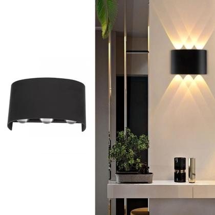 Imagem de kit 3 Arandela Meia Lua Frisada Parede Externa Interna Led 6w Facho Triplo Branco Quente