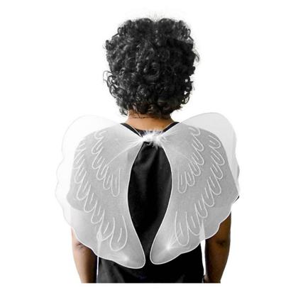 Imagem de Kit 3 Asa de Anjo Branco/Preto com Glitter Para Carnaval Festa Fantasia Cosplay