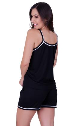 Imagem de Kit 3 Baby Doll Americano Botão Amamentação Alça -c13 KIT 3 DAYSE PRETO MARINHO ROSA