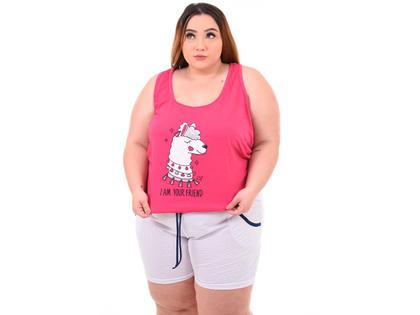 Imagem de Kit 3 Baby Dolls Plus Size Malha Pijama Regata Confortável