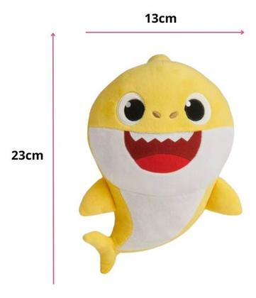 Imagem de Kit 3 Baby Shark Pelúcia Antialérgico Brinc Ventosa Musical