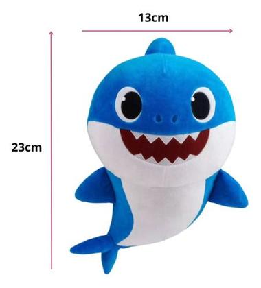 Imagem de Kit 3 Baby Shark Pelúcia Antialérgico Brinc Ventosa Musical