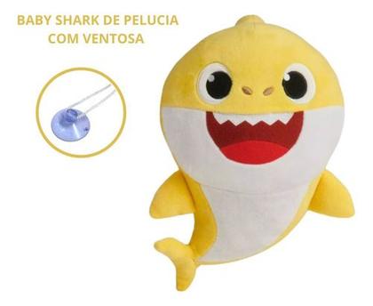 Imagem de Kit 3 Baby Shark Pelúcia Antialérgico Brinc Ventosa Musical