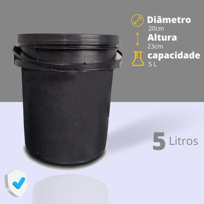 Imagem de Kit 3 Baldes Baldinhos 5 litros Resistentes Tampa Alça Reforçado 