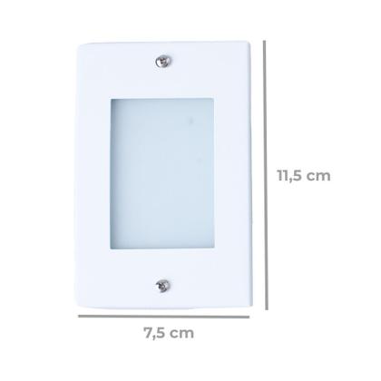 Imagem de Kit 3 Balizador de Embutir Escada Parede Branco 4x2 Alumínio + Lâmpada Led G9 5w Branco Frio 110V