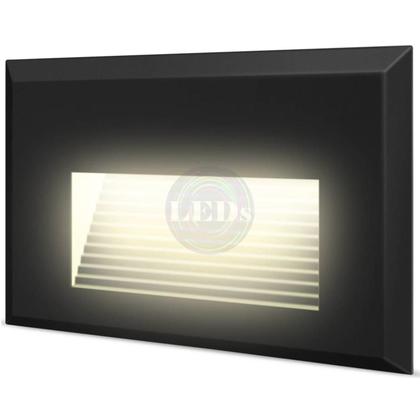 Imagem de Kit 3 Balizador Parede Preto 2w 4x2 Branco Quente 3000k IP65