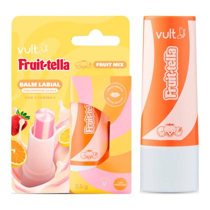 Imagem de Kit 3 Balm Labial Fruittella Mix de Frutas Rosa Fruit Protetor Hidratante Lip Sabor Bala 3,5g Vult