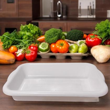 Imagem de Kit 3 Bandejas de Carne Retangular Branca