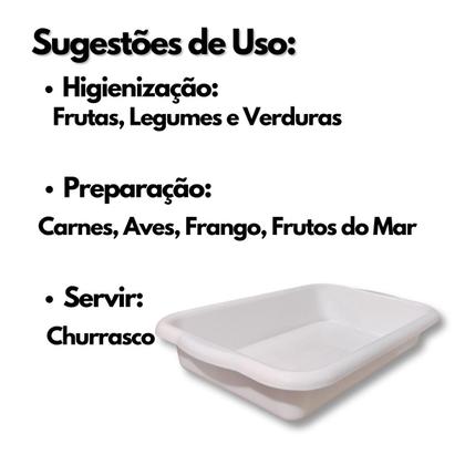 Imagem de Kit 3 Bandejas de Carne Retangular Branca