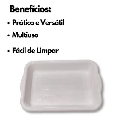 Imagem de Kit 3 Bandejas de Carne Retangular Branca
