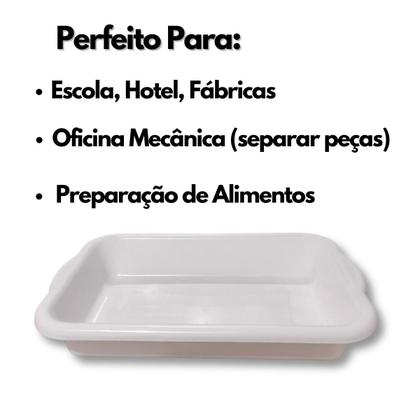 Imagem de Kit 3 Bandejas de Carne Retangular Branca