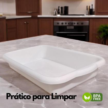 Imagem de Kit 3 Bandejas de Carne Retangular Branca