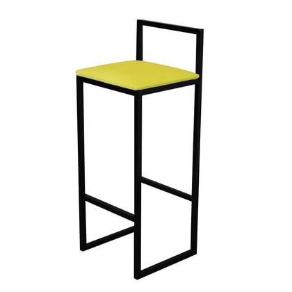 Imagem de Kit 3 Banqueta Alta Cozinha Bar Balcão Bistrô Industrial Preta Assento Estofado