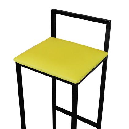 Imagem de Kit 3 Banqueta Alta Cozinha Bar Balcão Bistrô Industrial Preta Assento Estofado