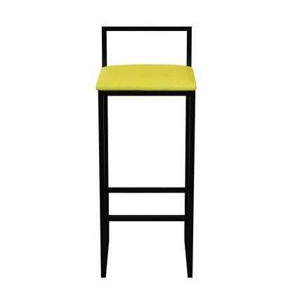 Imagem de Kit 3 Banqueta Alta Cozinha Bar Balcão Bistrô Industrial Preta Assento Estofado