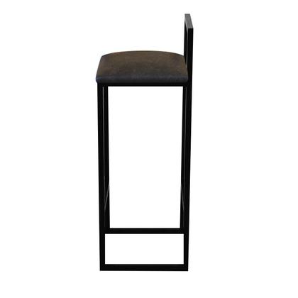 Imagem de Kit 3 Banqueta Alta Cozinha Bar Balcão Bistrô Industrial Preta Assento Estofado