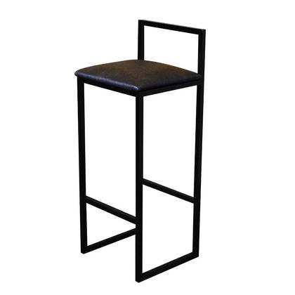 Imagem de Kit 3 Banqueta Alta Cozinha Bar Balcão Bistrô Industrial Preta Assento Estofado