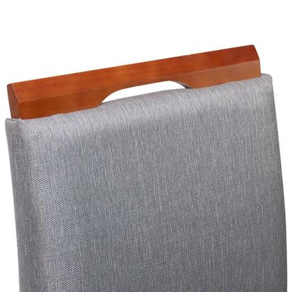 Imagem de Kit 3 Banquetas 60cm Para Cozinha De Madeira Maciça Estofada Com Encosto Para Bancada Americana E Área Gourmet