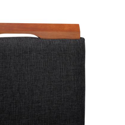 Imagem de Kit 3 Banquetas 60cm Para Cozinha De Madeira Maciça Estofada Com Encosto Para Bancada Americana E Área Gourmet