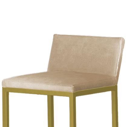 Imagem de Kit 3 Banquetas Alta Dani Reforçada Decorativa Balcão Bancada Cozinha Bar Área Gourmet Base Dourada material sintético