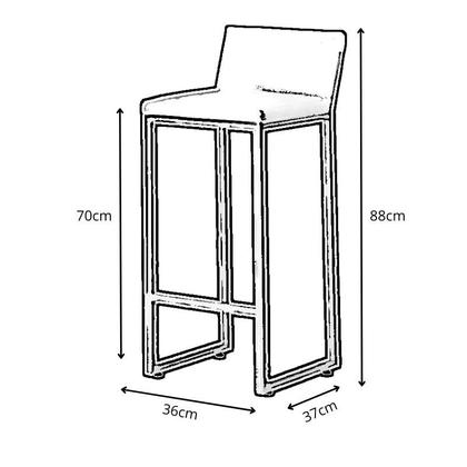 Imagem de Kit 3 Banquetas Alta Dani Reforçada Decorativa Balcão Bancada Cozinha Bar Área Gourmet Base Dourada material sintético