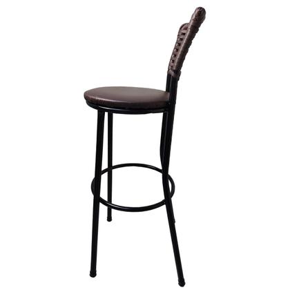 Imagem de Kit 3 Banquetas Alta Encosto Junco Café Assento Marrom