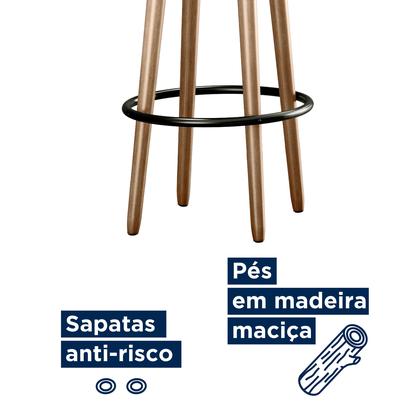 Imagem de Kit 3 Banquetas Altas Berlin Estofadas com Design Retrô para Cozinha, Balcão, Área Gourmet - Salaone