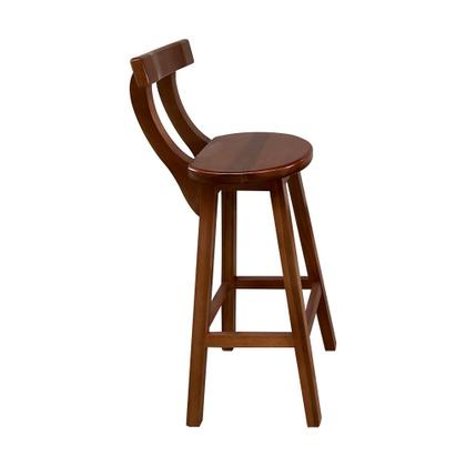 Imagem de Kit 3 Banquetas Altas de Madeira com Encosto Girafa Imbuia