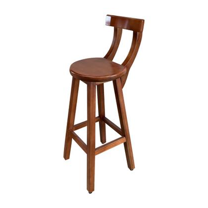 Imagem de Kit 3 Banquetas Altas de Madeira com Encosto Girafa Imbuia