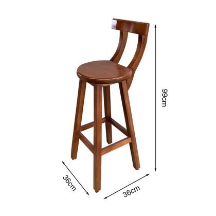 Imagem de Kit 3 Banquetas Altas de Madeira com Encosto Girafa Imbuia