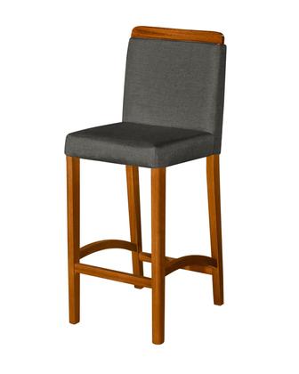 Imagem de Kit 3 Banquetas Altas Dubai para Cozinha e Balcão  Assento Estofado Estrutura em Madeira, Conforto e Elegância para sua Casa