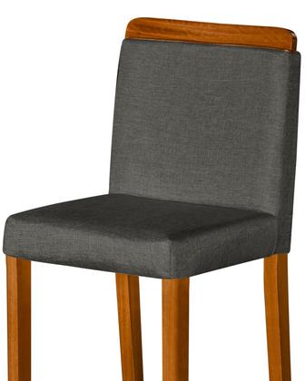 Imagem de Kit 3 Banquetas Altas Dubai para Cozinha e Balcão  Assento Estofado Estrutura em Madeira, Conforto e Elegância para sua Casa