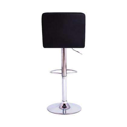 Imagem de Kit 3 Banquetas Altas Estofadas Com Encosto Confortável Para Bar Balcão Bancada Bistro Cozinha Gomos Preto