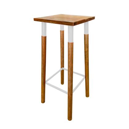 Imagem de Kit 3 Banquetas Bistro Industrial Colors Ferro e Madeira Maciça - Branca