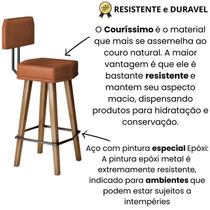 Imagem de Kit 3 Banquetas com Encosto para Balcão Área Gourmet Bancada Cozinha